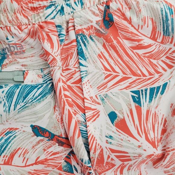 Men's COLUMBIA PFG Lined 9" Water Shorts Trunks Fishing Orange Palm‎ Leaves SZ M - Picture 9 of 13